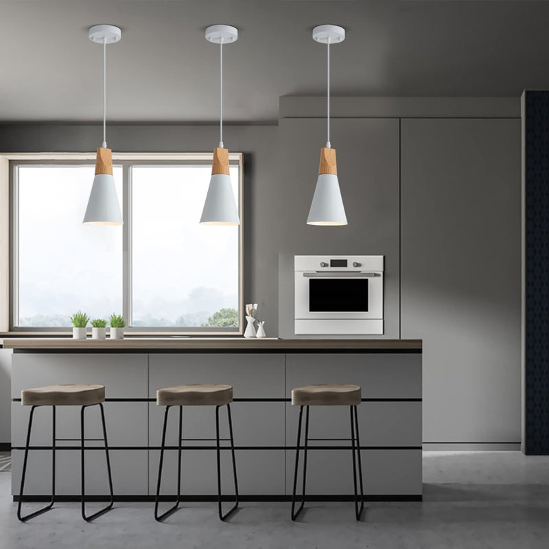 Modern Pendant Lighting for Kitchen Island 3 Pack Nordic Pendant Light White